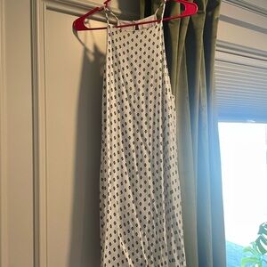 Sage White and Black Backless Dress